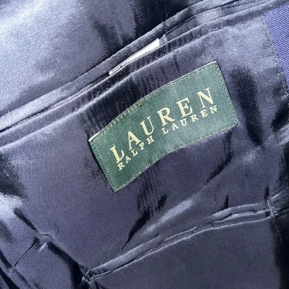 Lauren Ralph Lauren Navy Blue Linen Blazer Size 44R - Picture 7 of 8